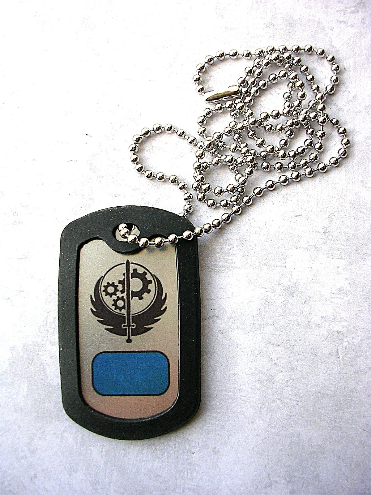 Brotherhood of Steel Dog tag and tin War Never Changes Cosplay Prop