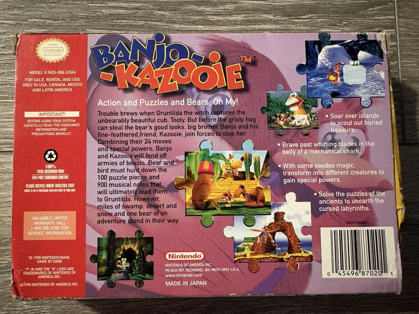 Banjo-Kazooie N64 CIB Complete in Box Nintendo 64 Tested Authentic
