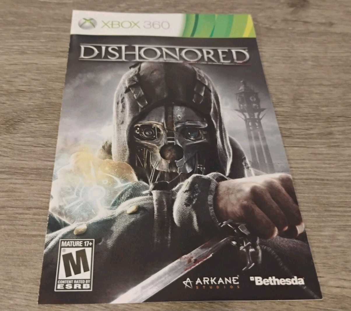 Dishonored (Microsoft Xbox 360, 2012) Short Manual Only