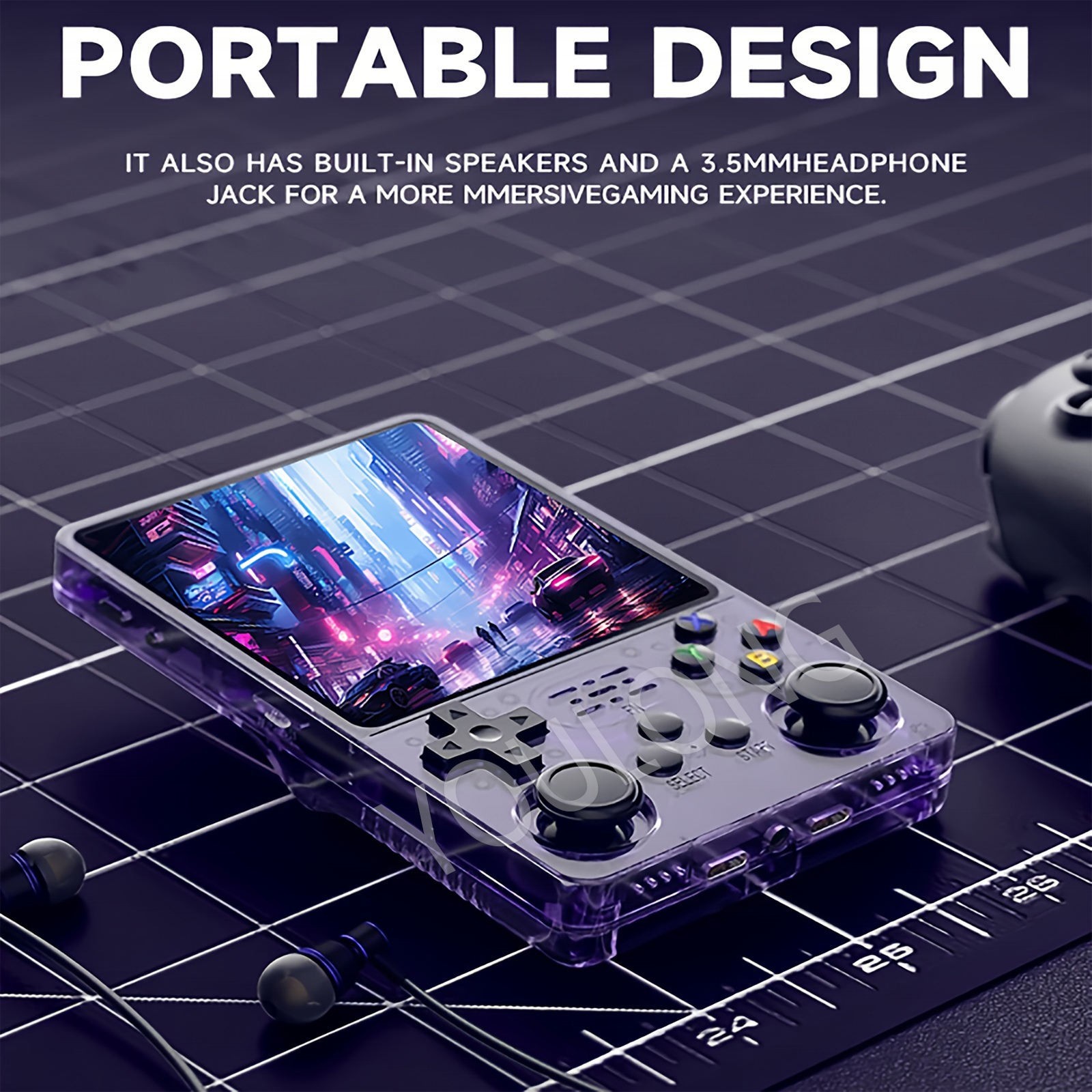 R36S Retro Handheld Video Game Console Linux System 3.5 Inch IPS Screen 128GB