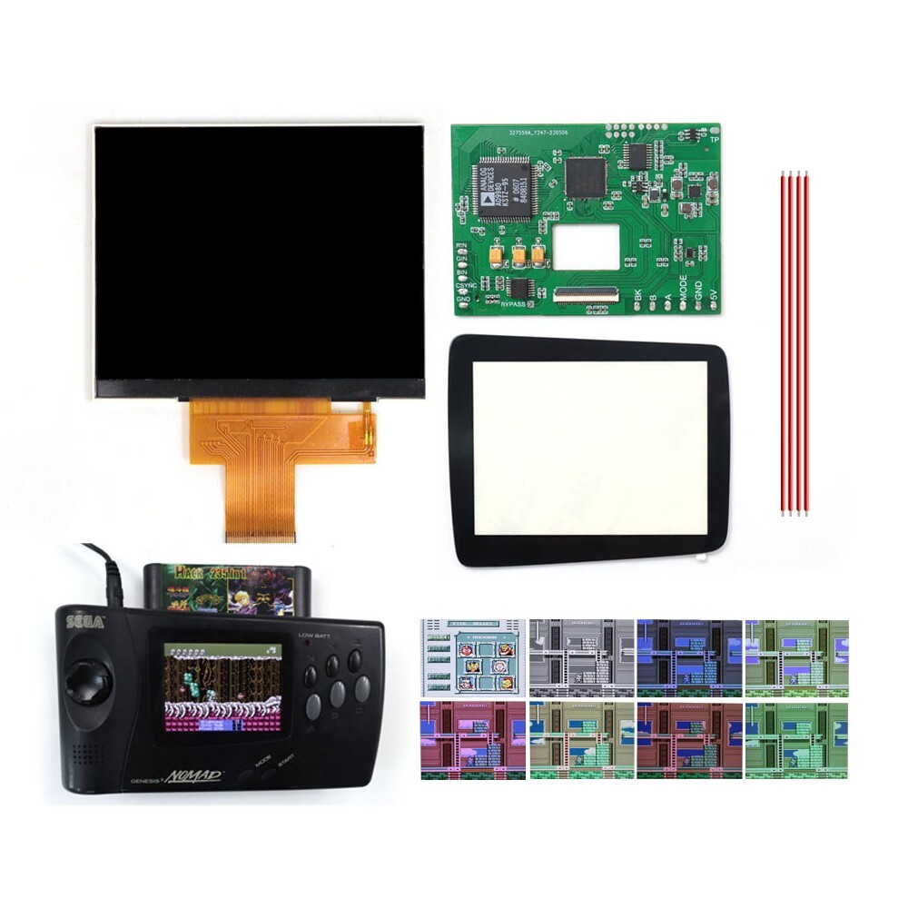 Hight Light SEGA IPS LCD 3.5″ 640×480 HD RGB PCB OSD MOD for SEGA NOMAD Console