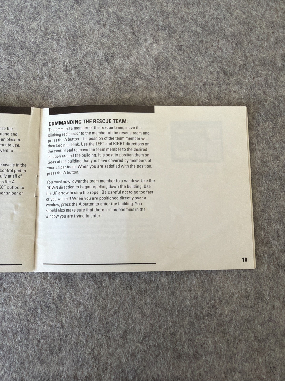 Rescue the Embassy Mission (NES, 1990) – Instruction Manual / Booklet Only