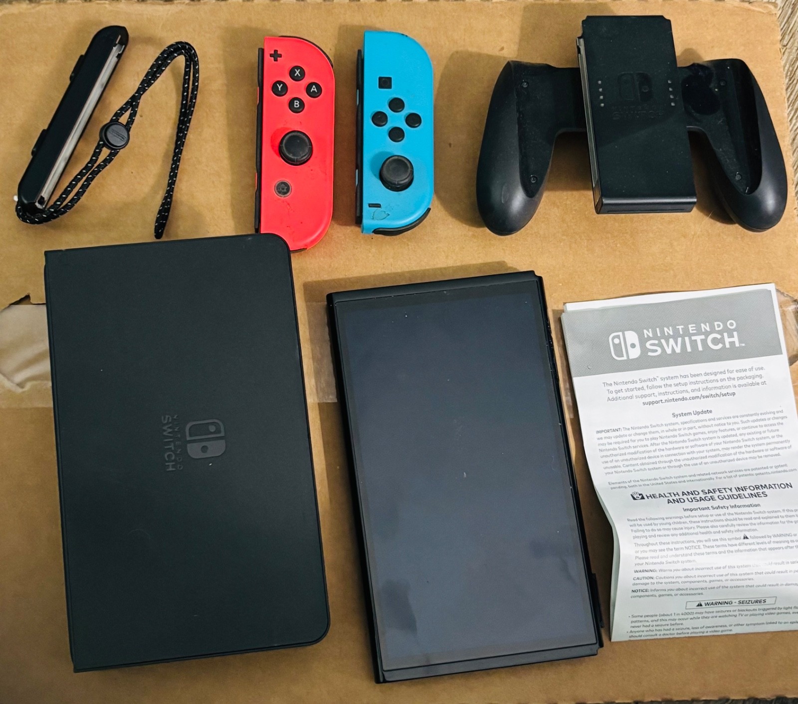 Nintendo Switch OLED Model HEG-001 Handheld Console – 64GB – Black/Neon Red/Neon