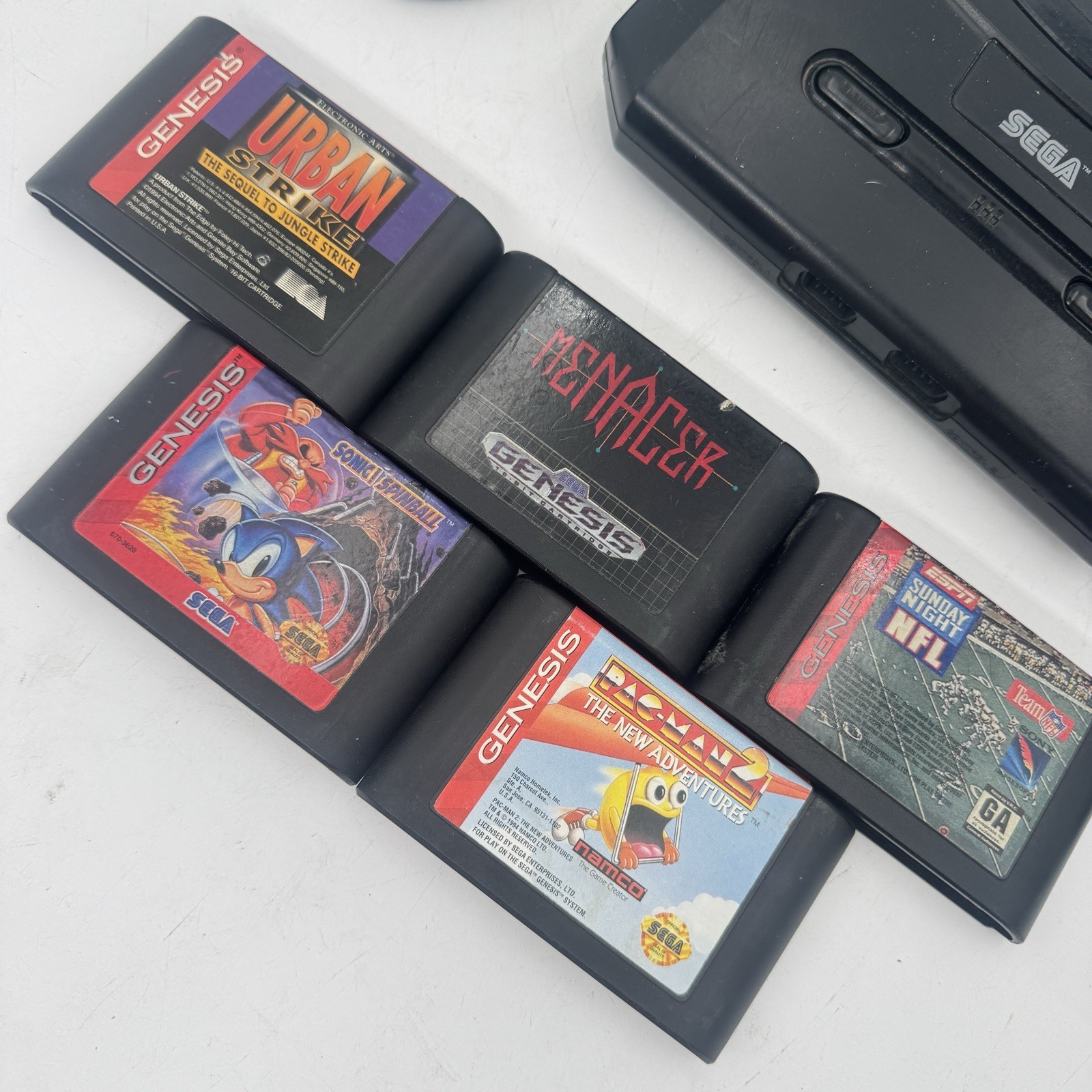 Sega Genesis Console MK-1631 W/ 1 Controller And 5 Games Bundle