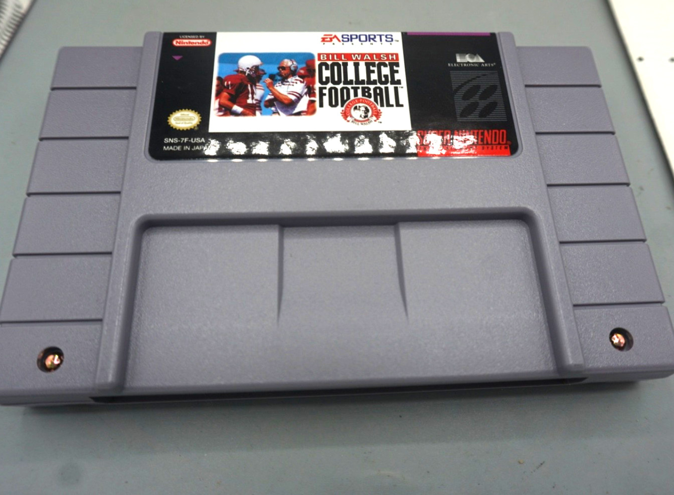 1991 Super Nintendo Bill Walsh College Football Game With Box And Manuals FShip