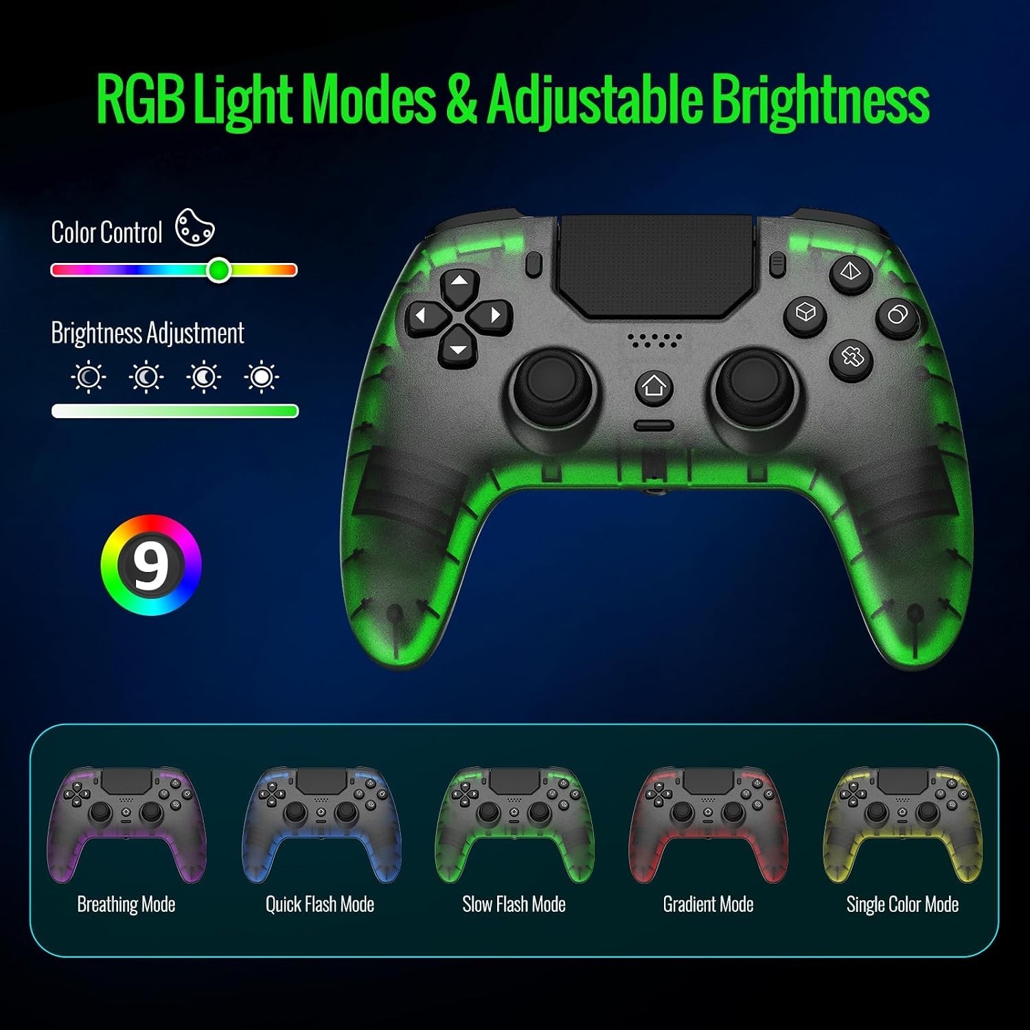 Dual Vibration Wireless Controller, Black/Clear