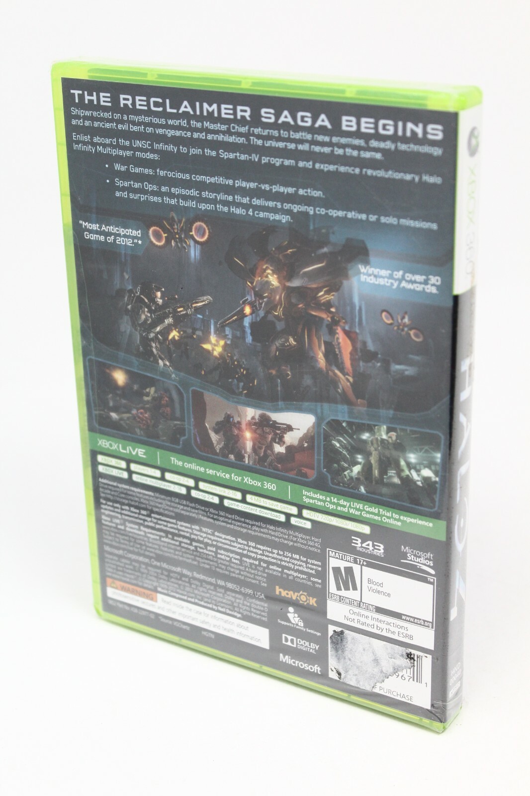 Halo 4 – Xbox 360 343 Industries Action Shooter Game – New Sealed – See Desc