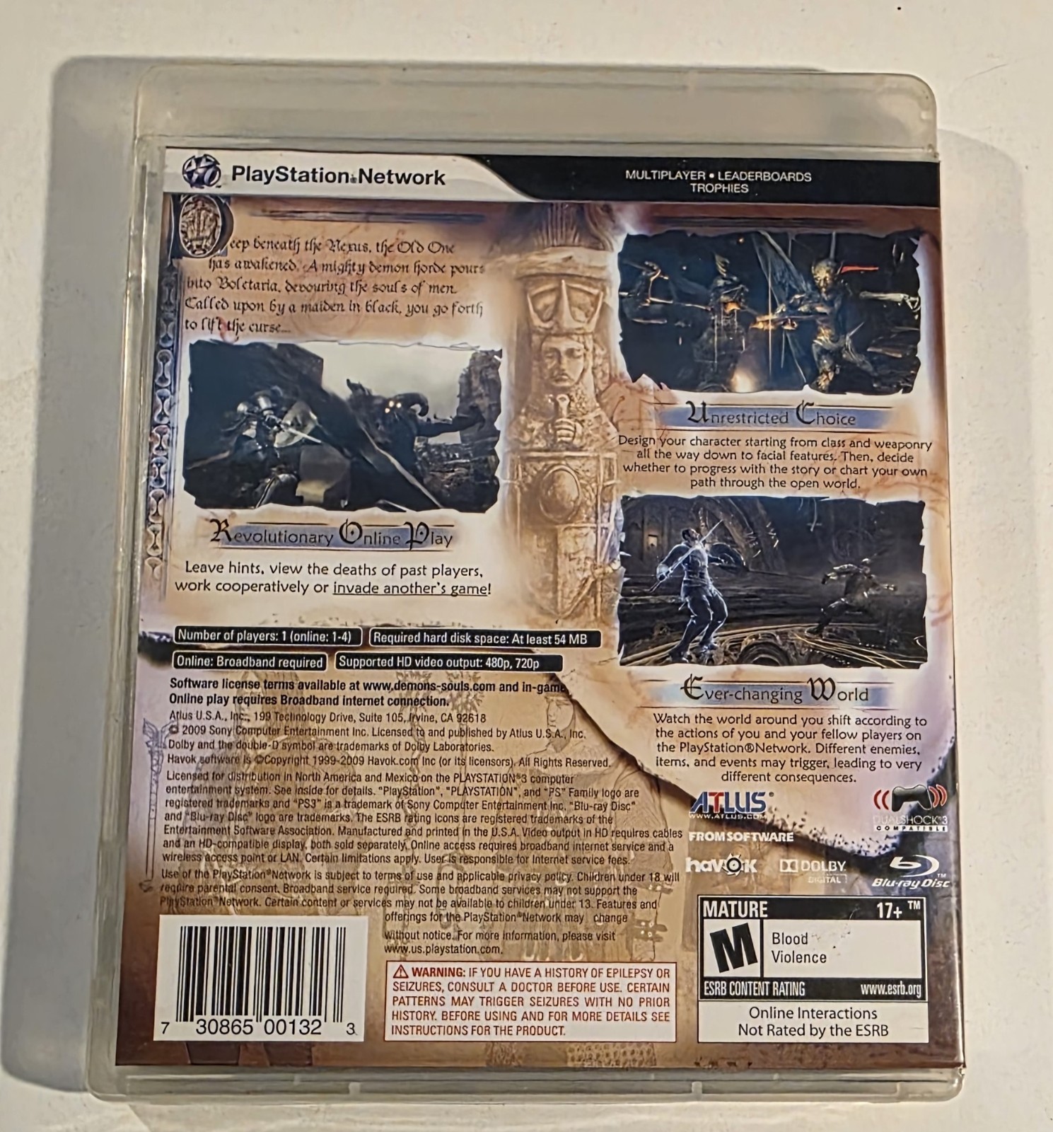Demons Souls PlayStation 3 PS3 Complete In Box CIB(cleaned and tested working)