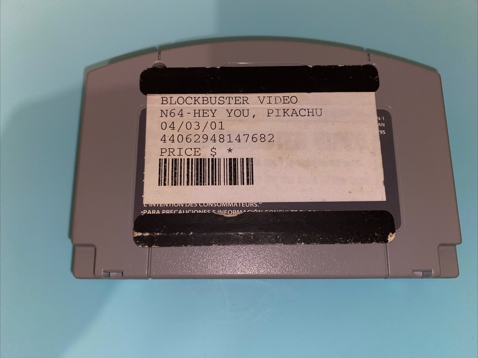 Blockbuster Hey You, Pikachu Nintendo 64 Game Pak Untested & Unsure If Works