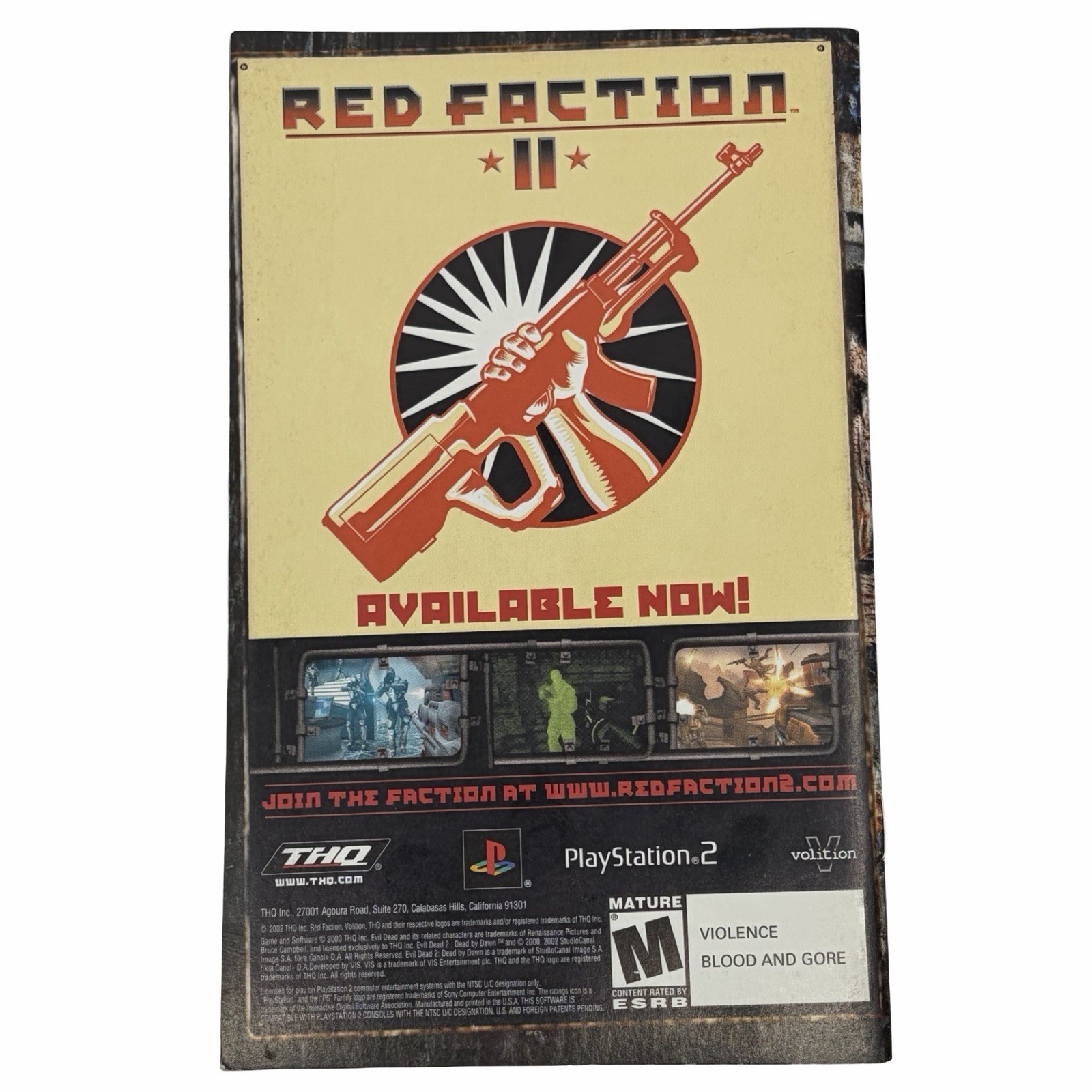 Evil Dead: A Fistful of Boomstick PlayStation 2 Authentic Replacement Manual