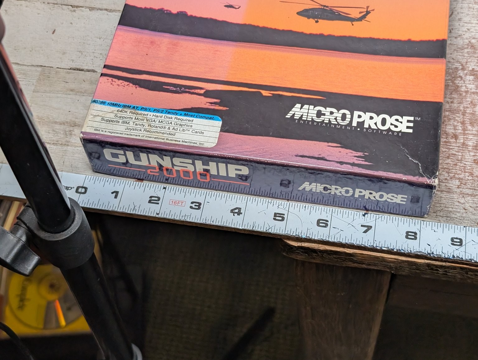 Gunship 2000 IBM PC Video Game Combat Simulation Helicopter Big Box 5″ Floppy