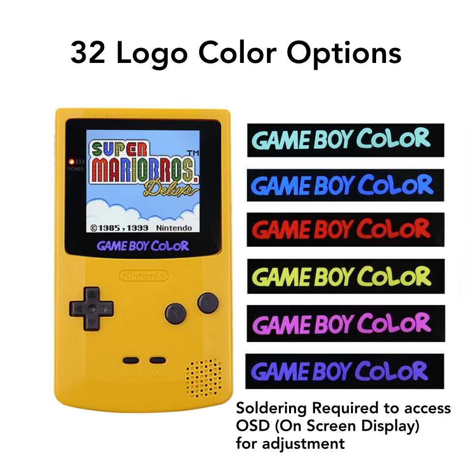 GameBoy Color Q5 V4 IPS Backlight Kit Illuminated Logo + Shell for Game Boy GBC