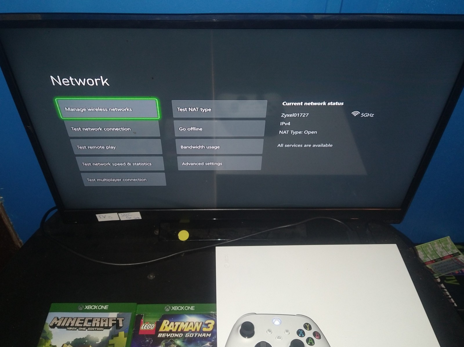 Xbox One X Robot White 1TB Console W/ Controller & 2 Games (Tested, Works!)