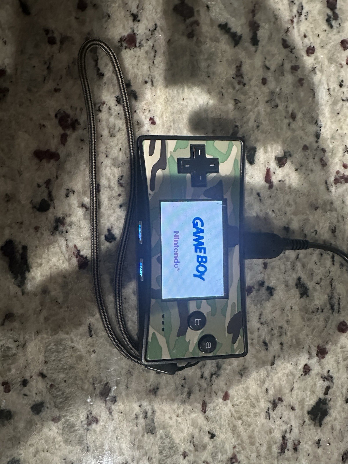 WORKING!!! Authentic Nintendo Gameboy Micro W/ Camo Faceplate. Fully Functional!