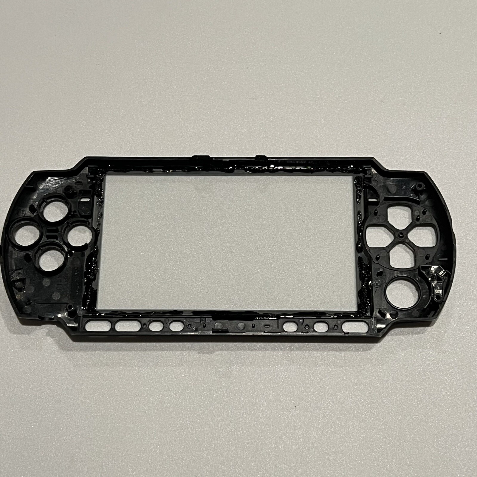BLACK Sony PSP 3000 Front Faceplate Part Official OEM w/ New Glass Lens
