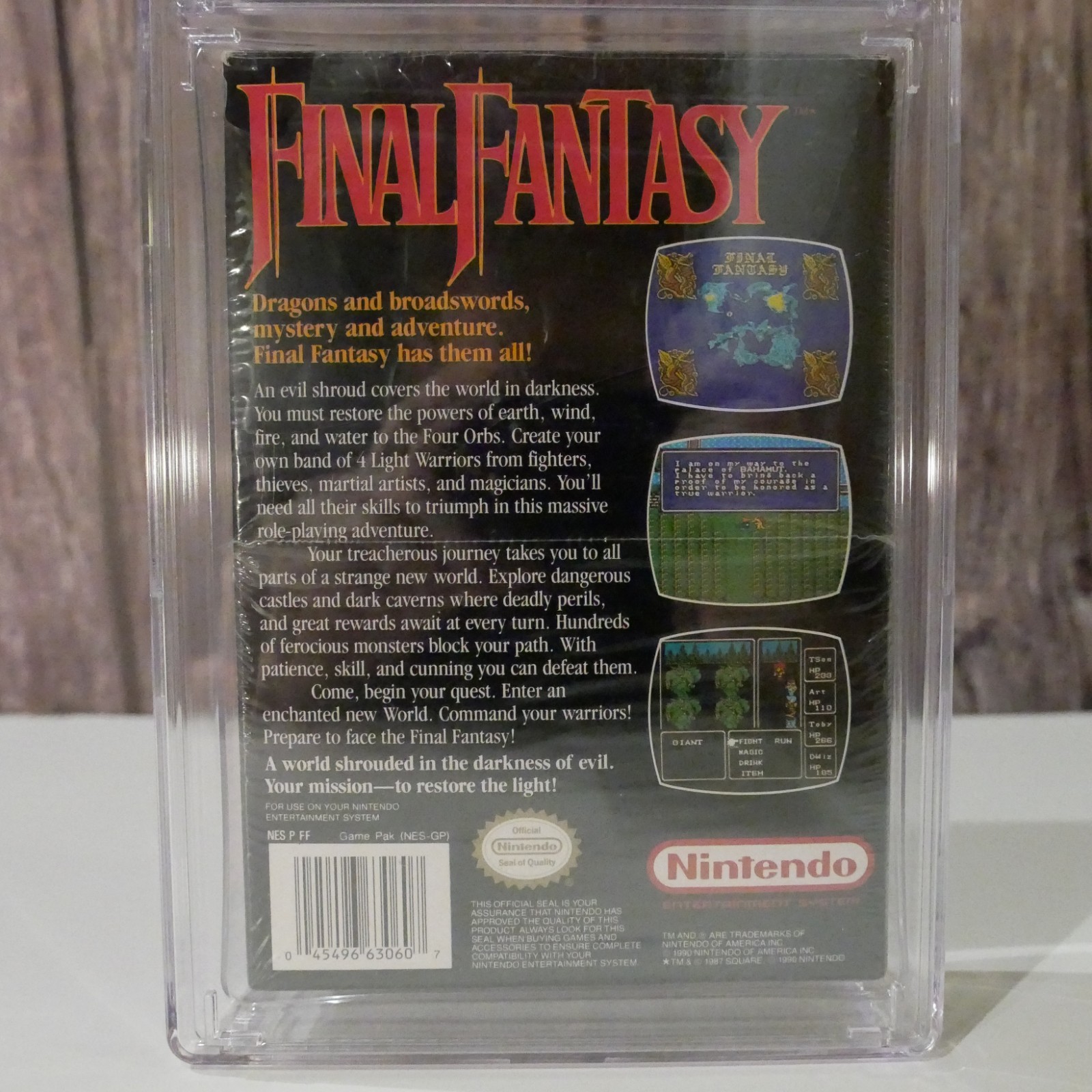 Final Fantasy NES 1990 CGC 8.5 CIB Oval SOQ Maps Box Cello Nintendo