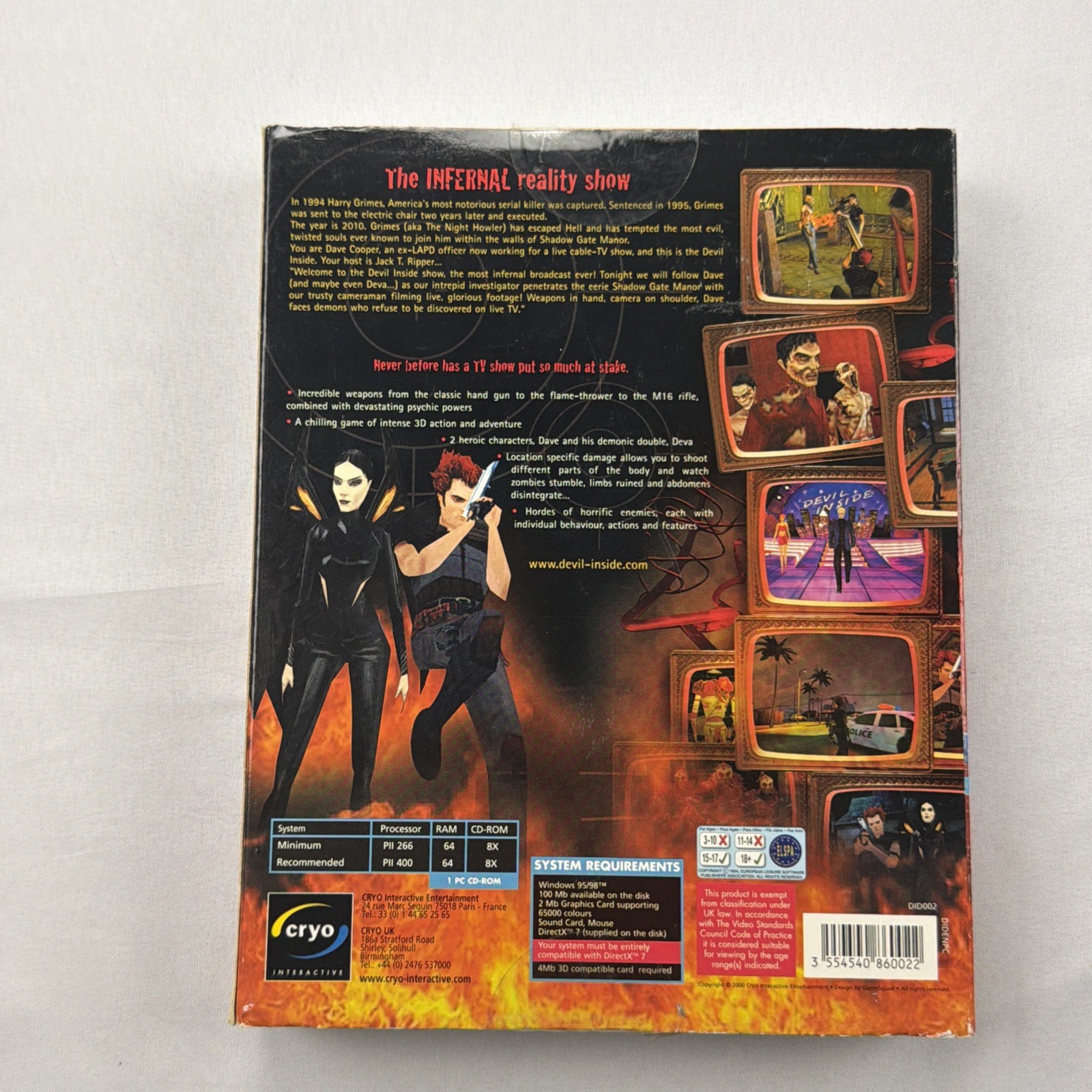 The Devil Inside PC Big Box Cryo 2000 Horror Action Adventure New Old Stock