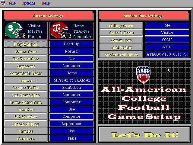 ALL-AMERICAN COLLEGE FOOTBALL 1995 PC +1Clk Windows 11 10 8 7 Vista XP Install