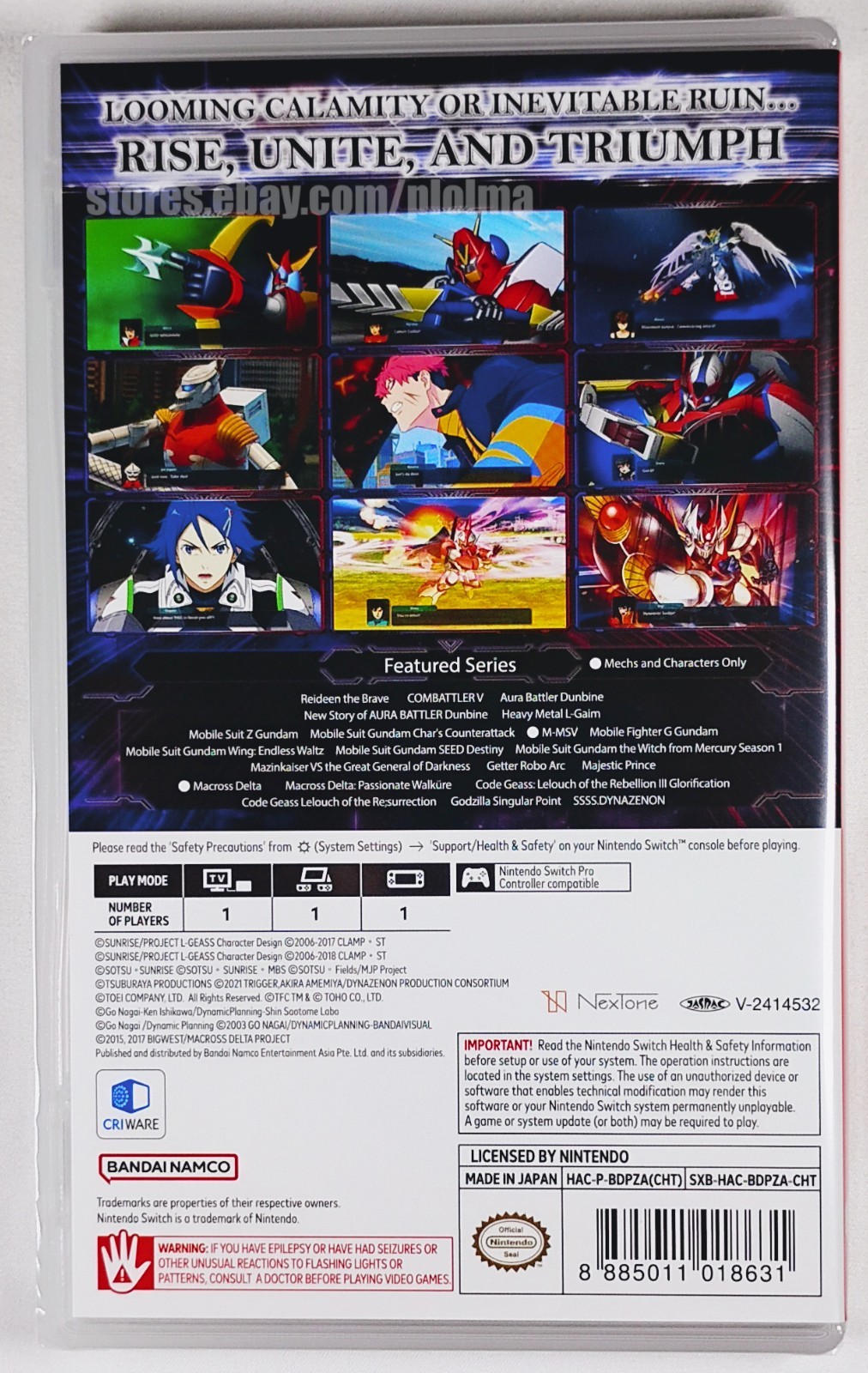 SUPER ROBOT WARS Y Brand New NINTENDO SWITCH Game ASIAN release, Ships from USA