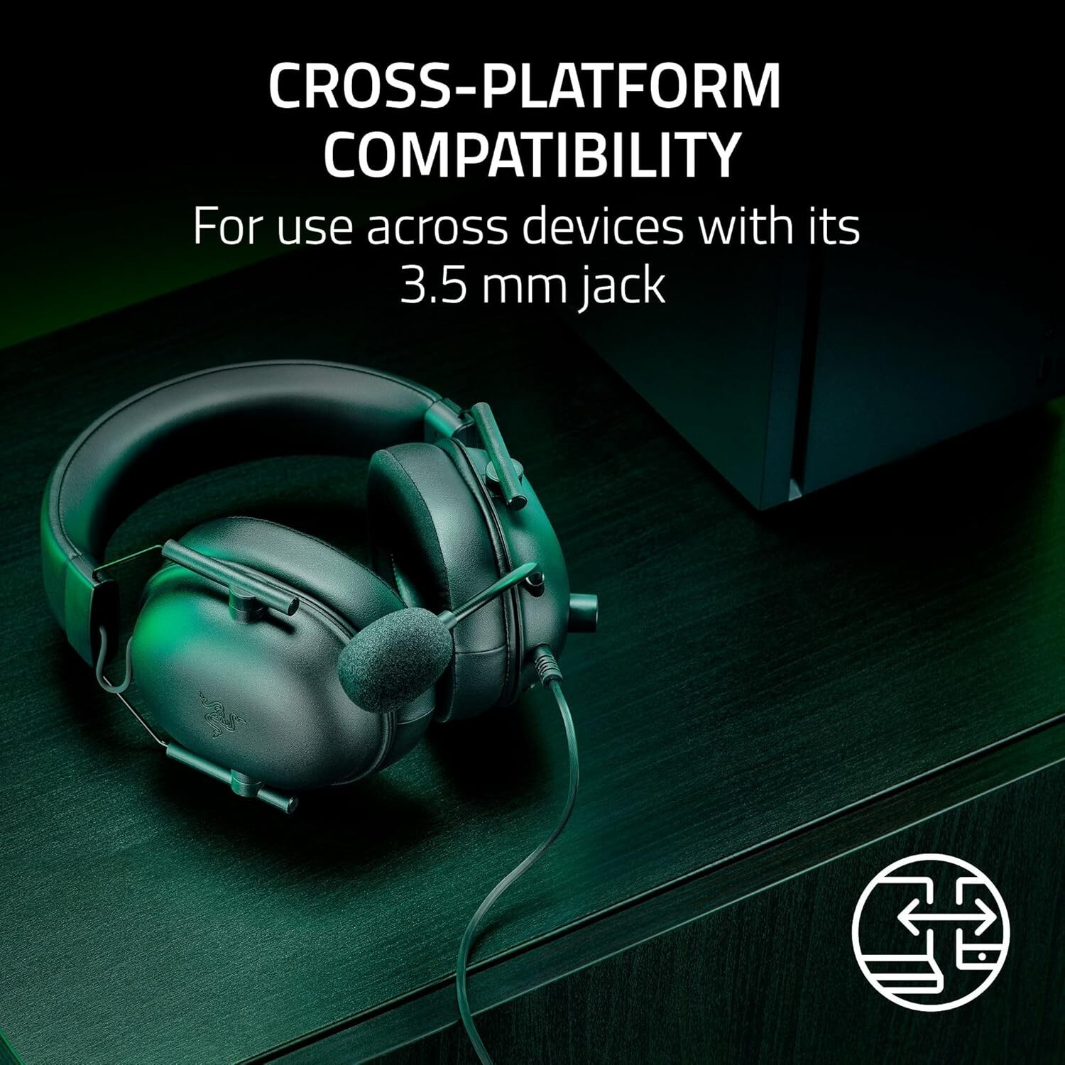 Razer BlackShark V2 X Gaming Headset 7.1 Surround Sound 50mm Drivers 3.5mm Jack