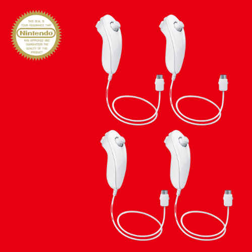 4x Official Wii Nunchuck White Remote Nintendo Motion 👾 Wii U OEM Controller