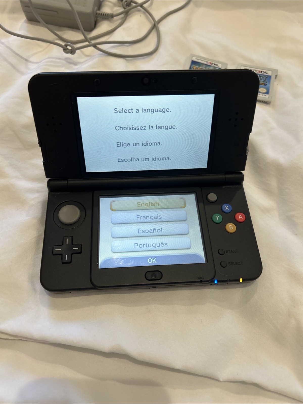 New Nintendo 3DS Mario Edition Bundle Pokemon X Mario Kart 7 OEM Charger Case