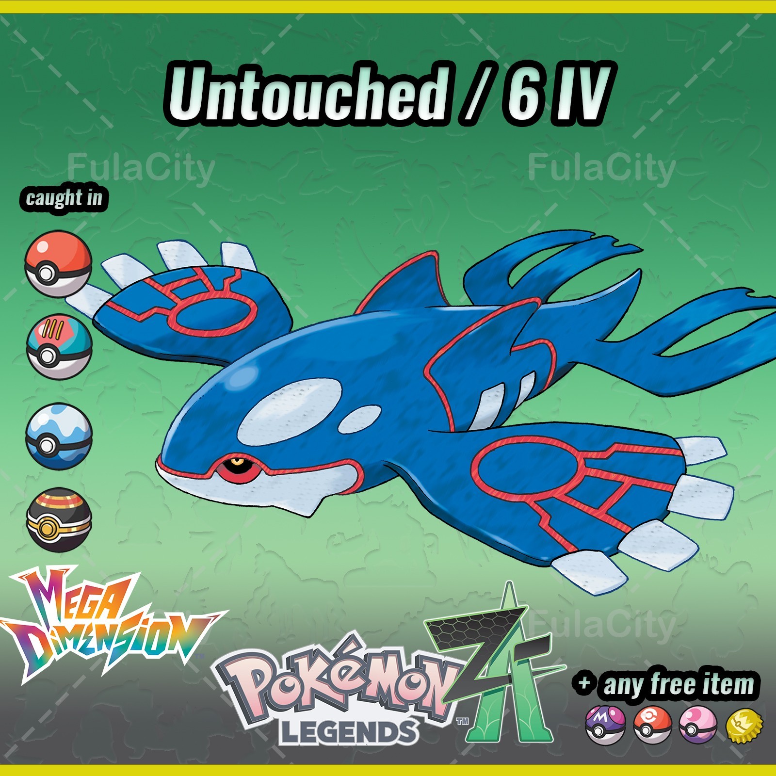 Kyogre Pokemon Legends ZA ⚫ Untouched / 6 IV 🟢 @ Holding Any Item