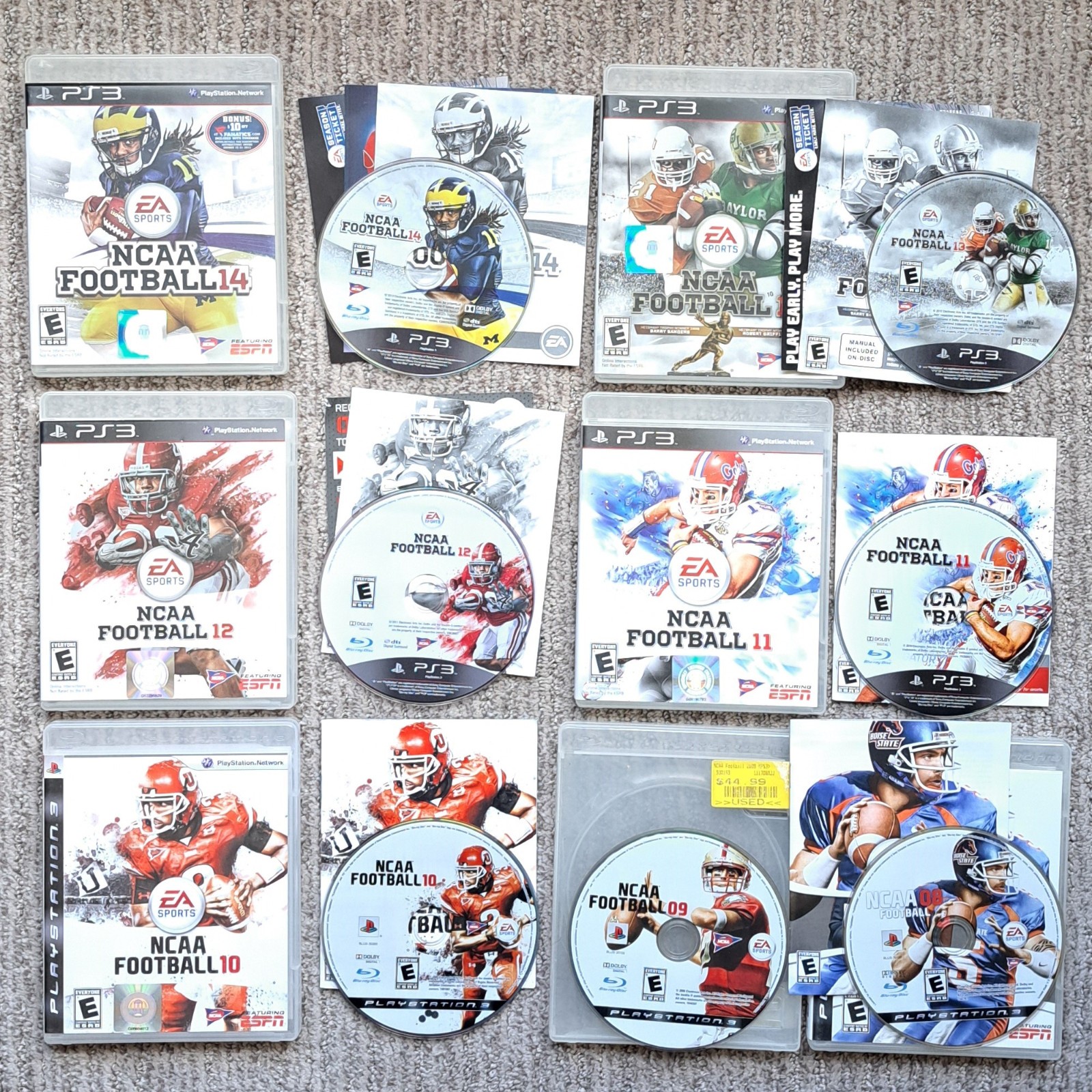 *COMPLETE SET* NCAA College Football 08-14 2014 PlayStation 3 PS3 *ALL WORKING*✅