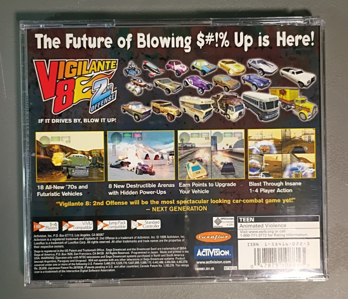 Vigilante 8: 2nd Offense (Sega Dreamcast, 1999) NO GAME DISK