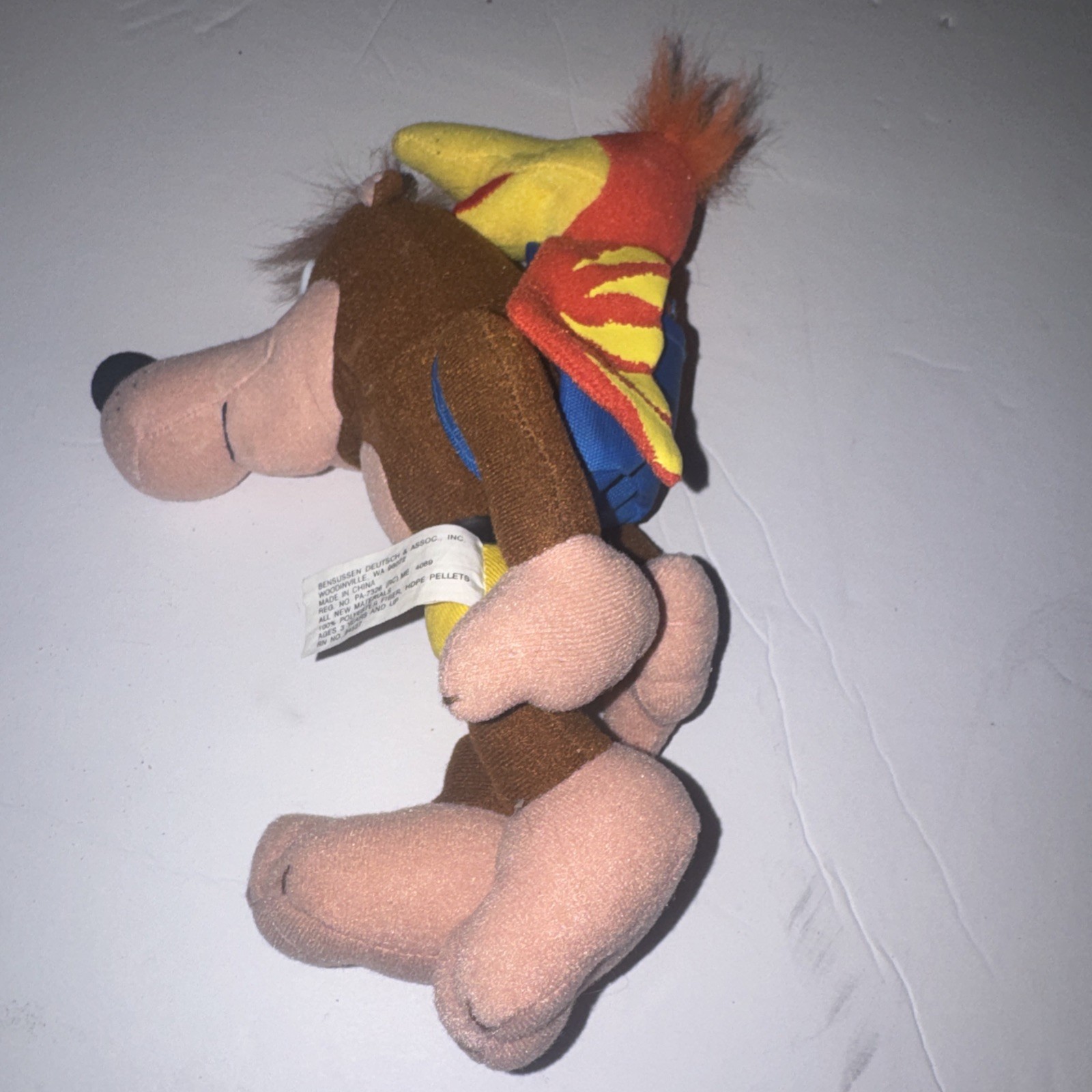 Vintage BD&A Banjo Kazooie Stuffed Animal Beanbag Plush 8” W/ Tag – Authentic
