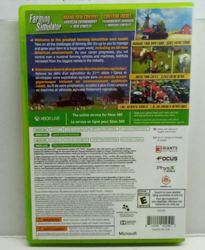 Farming Simulator (Xbox 360, 2013) Complete Tested Working – Free Ship