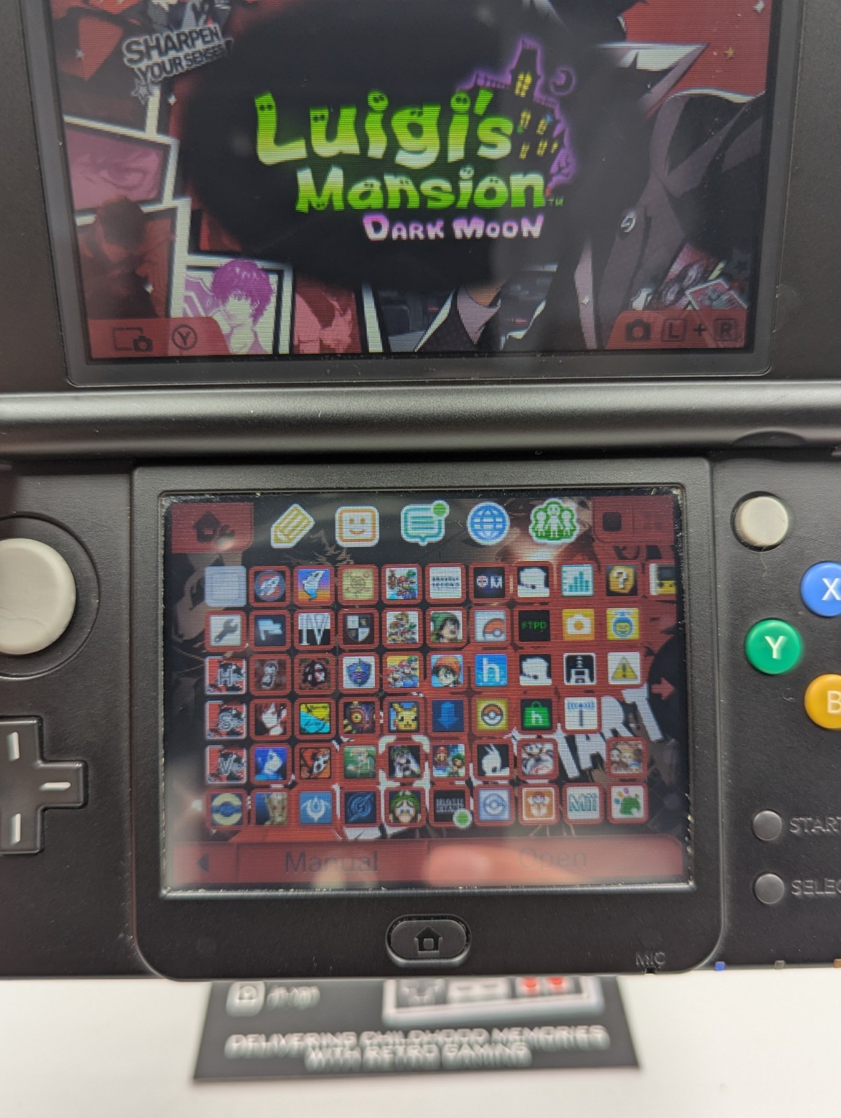 Ninto New 3DS Black Mario Edition Console Charger Tested Working