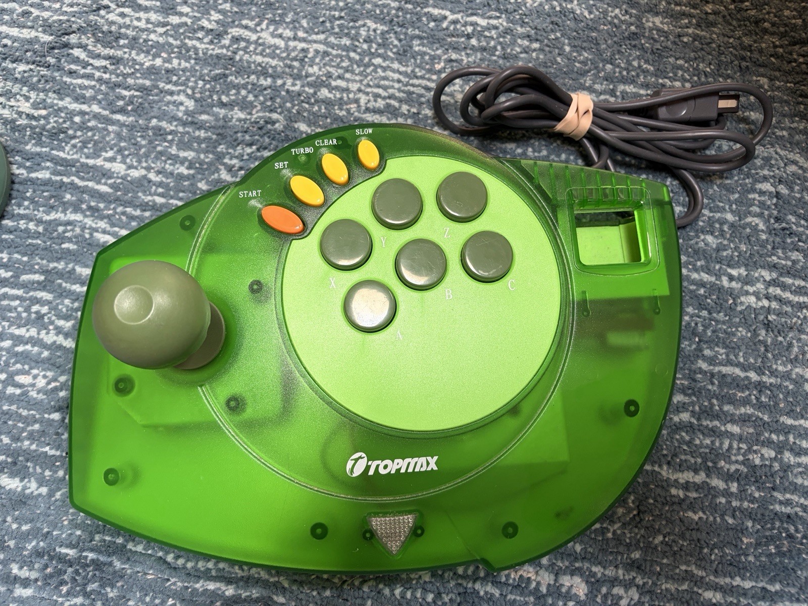 Topmax Sega Dreamcast Translucent Green Arcade Fight Stick Tested