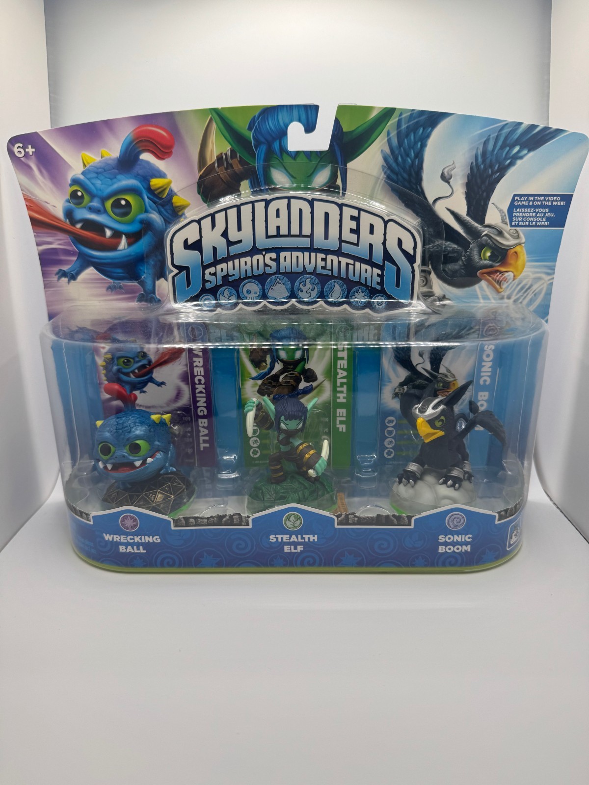Skylanders 3-Pack Wrecking Ball, Stealth Elf, Sonic Boom Figures -Spyros-**NEW**