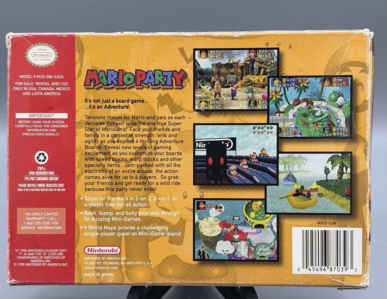 Mario Party 1 (Nintendo 64 N64) – CIB Complete W/ Manual & Cart Tray Tested✅