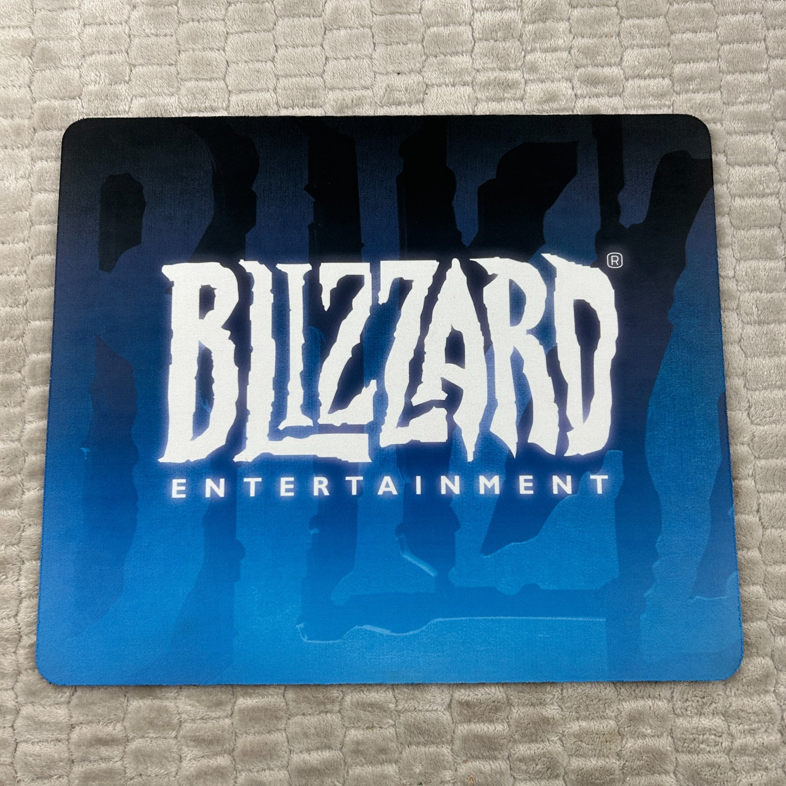 Blizzard Entertainment Logo Blue White Mouse Pad Lightly Used