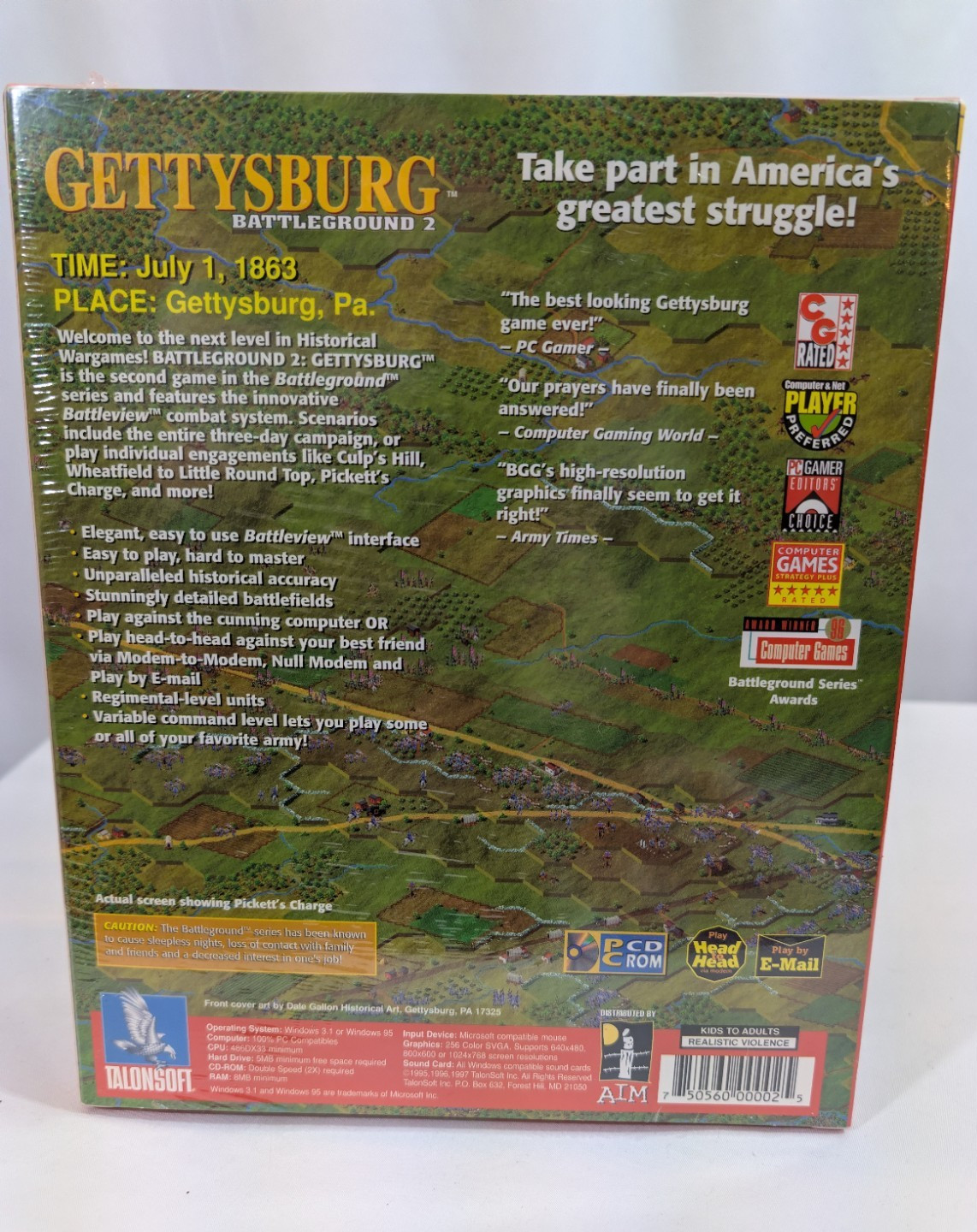 Battleground 2: Gettysburg PC CD American Civil War Strategy Game Windows