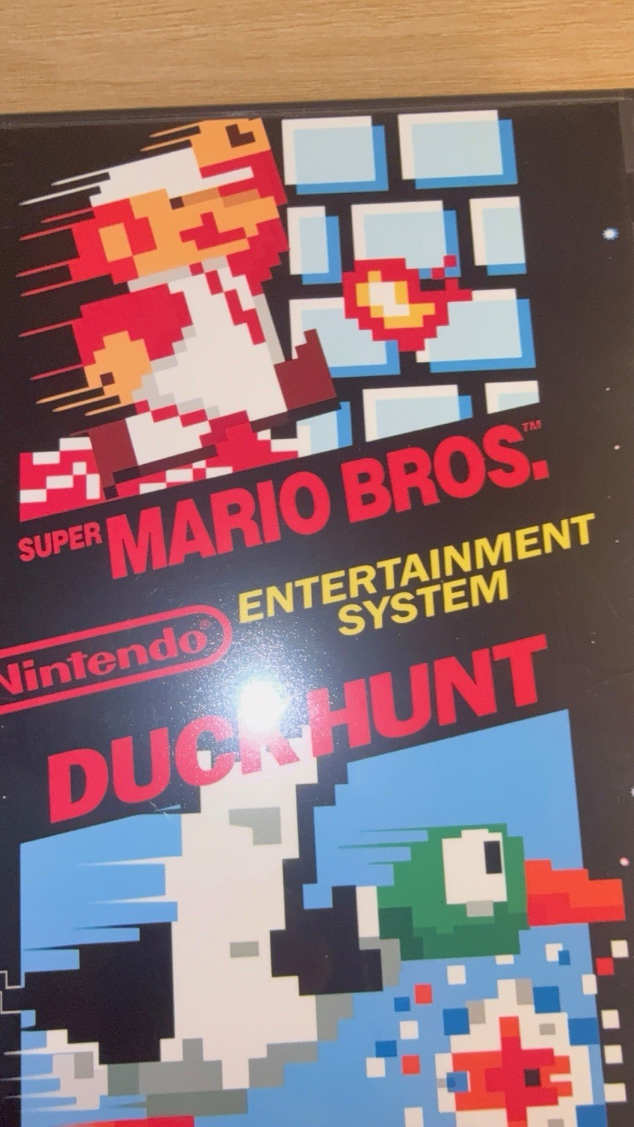 Super Mario Bros. / Duck Hunt NES Authentic Game w/ Custom Game Case Tested