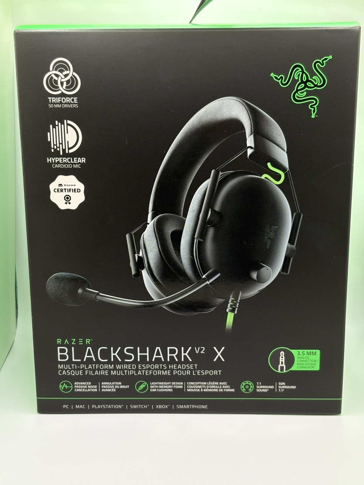 Razer BLACKSHARK V2 X Black Wired Gaming Headset Multi Platform NEW SEALED