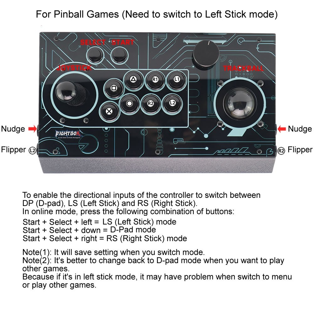 FightBox R10-PRO Arcade Fight Stick With Trackball&Spinner Retro Game Controller