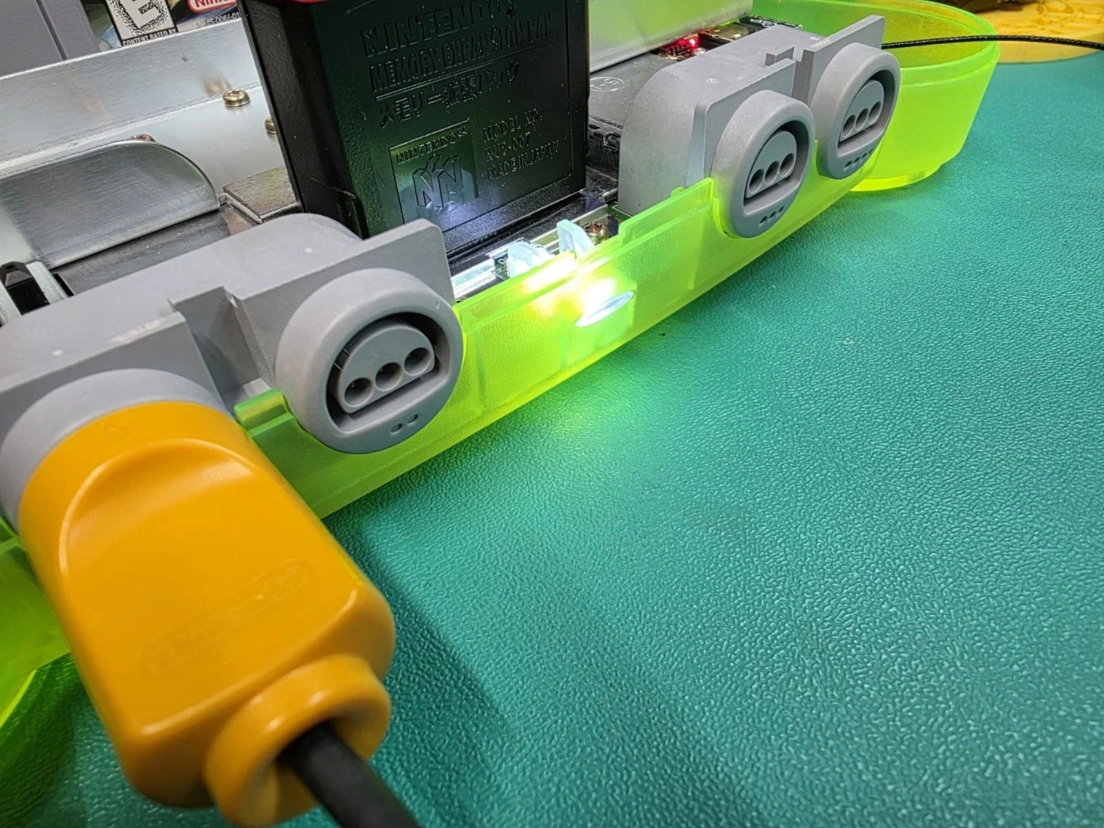 Nintendo 64 N64 HDMI PixelFX Retro Gem N64Digital Shiny White LED Green Shell