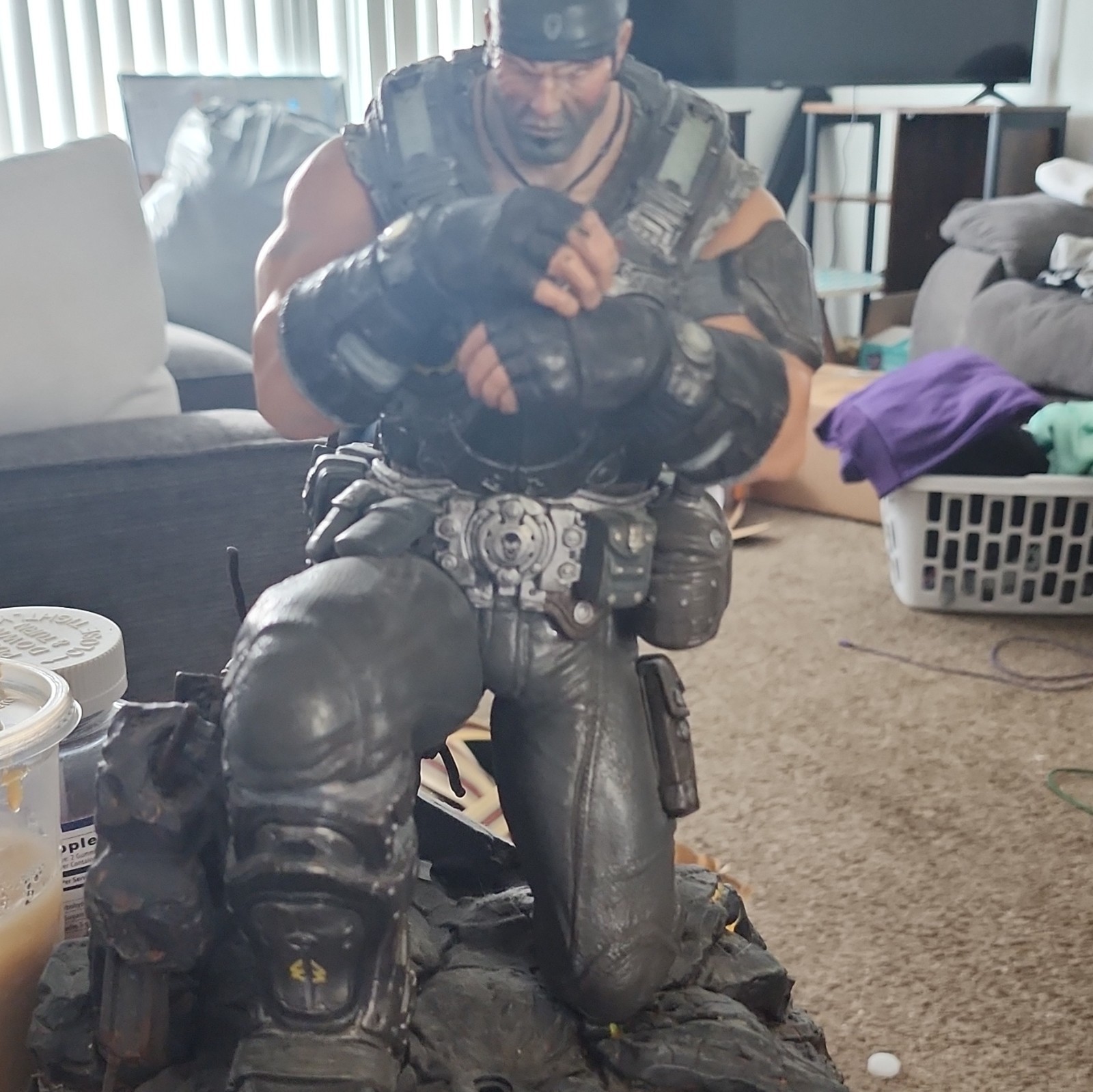 Marcus Fenix Gears of War Painted Statue Figurine w/ Base Included
