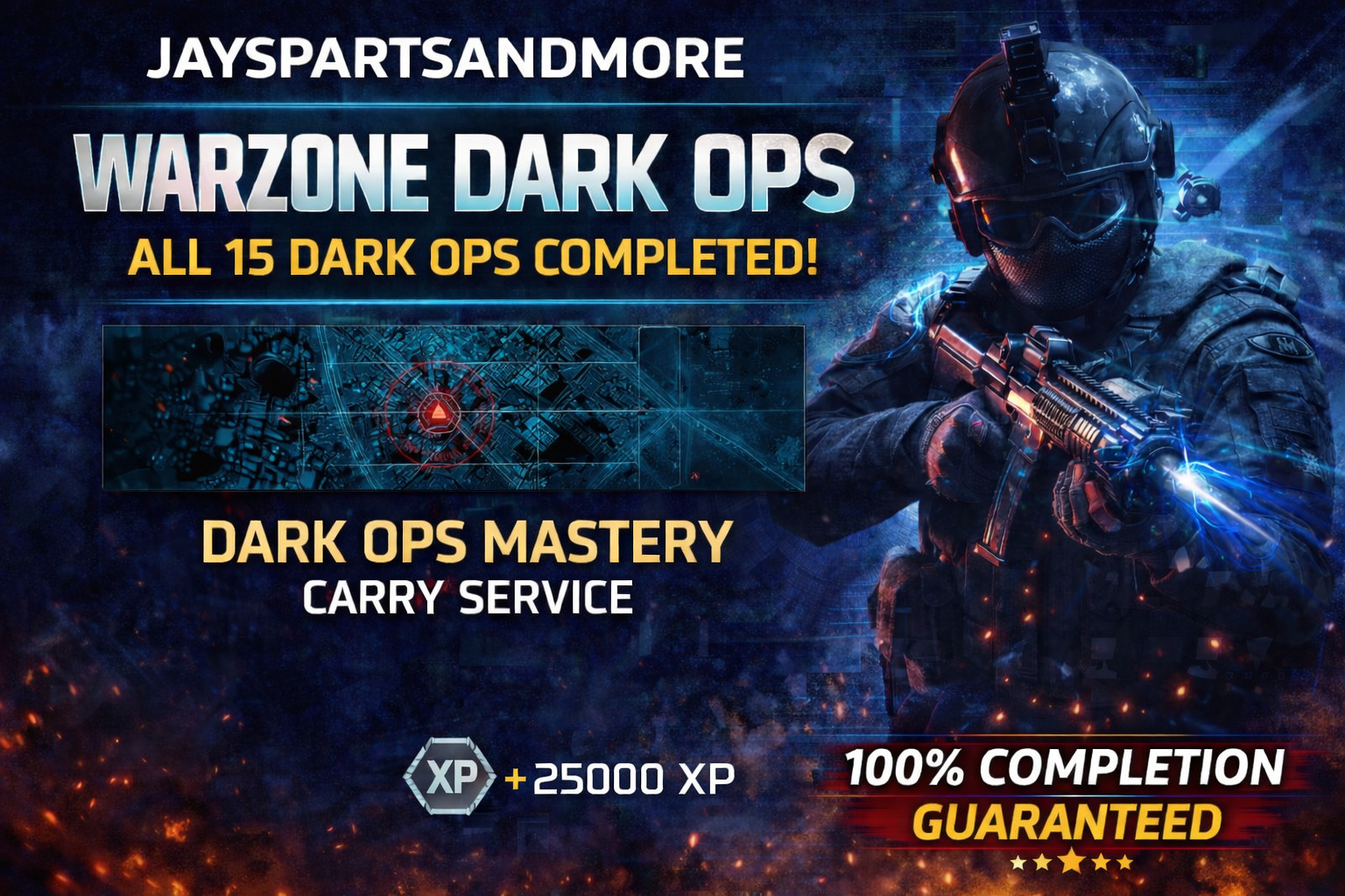 Warzone Dark Ops Complete 15 Dark Ops Mastery Calling Card BO7 Black Ops 7 CARRY