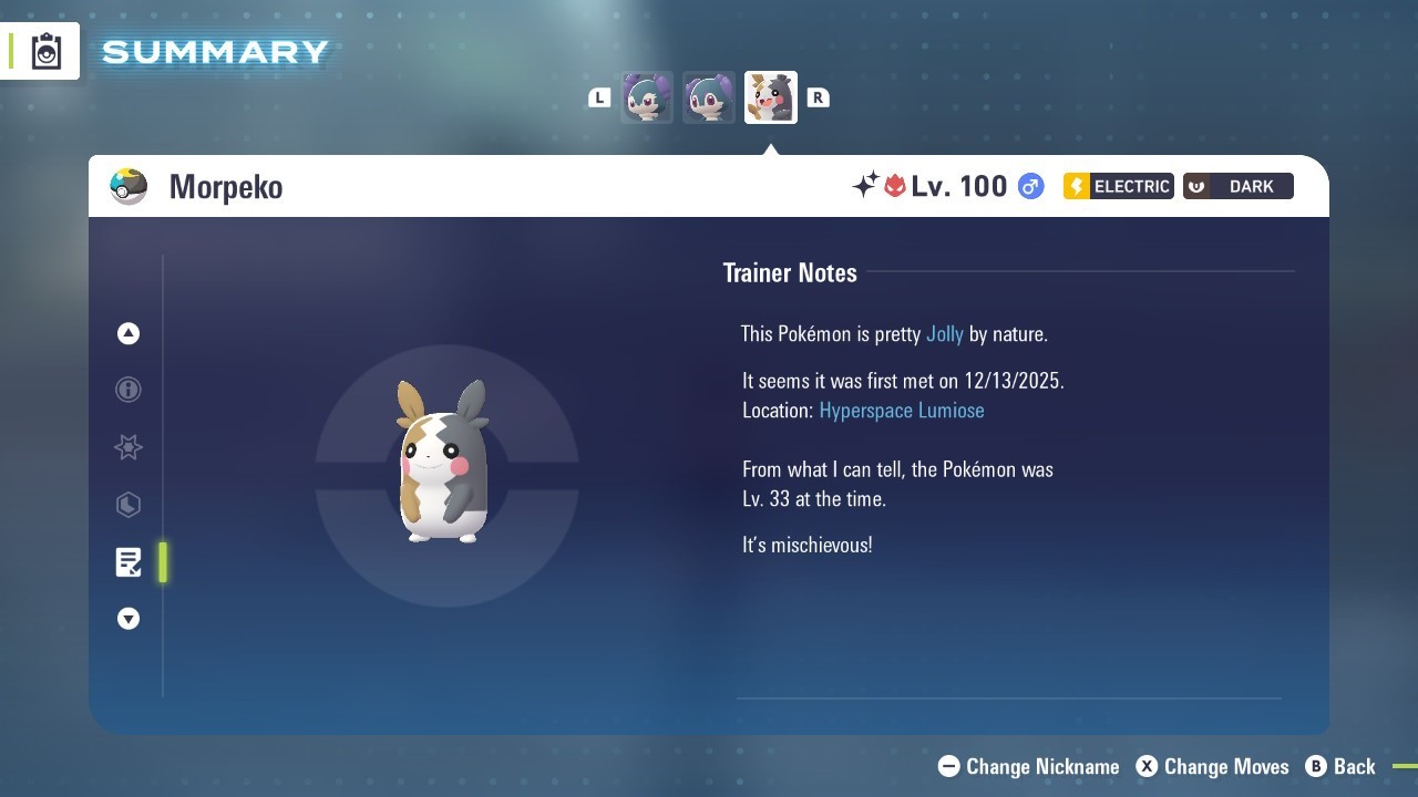 Morpeko Alpha Shiny 6IVs Battle Ready – Legends ZA