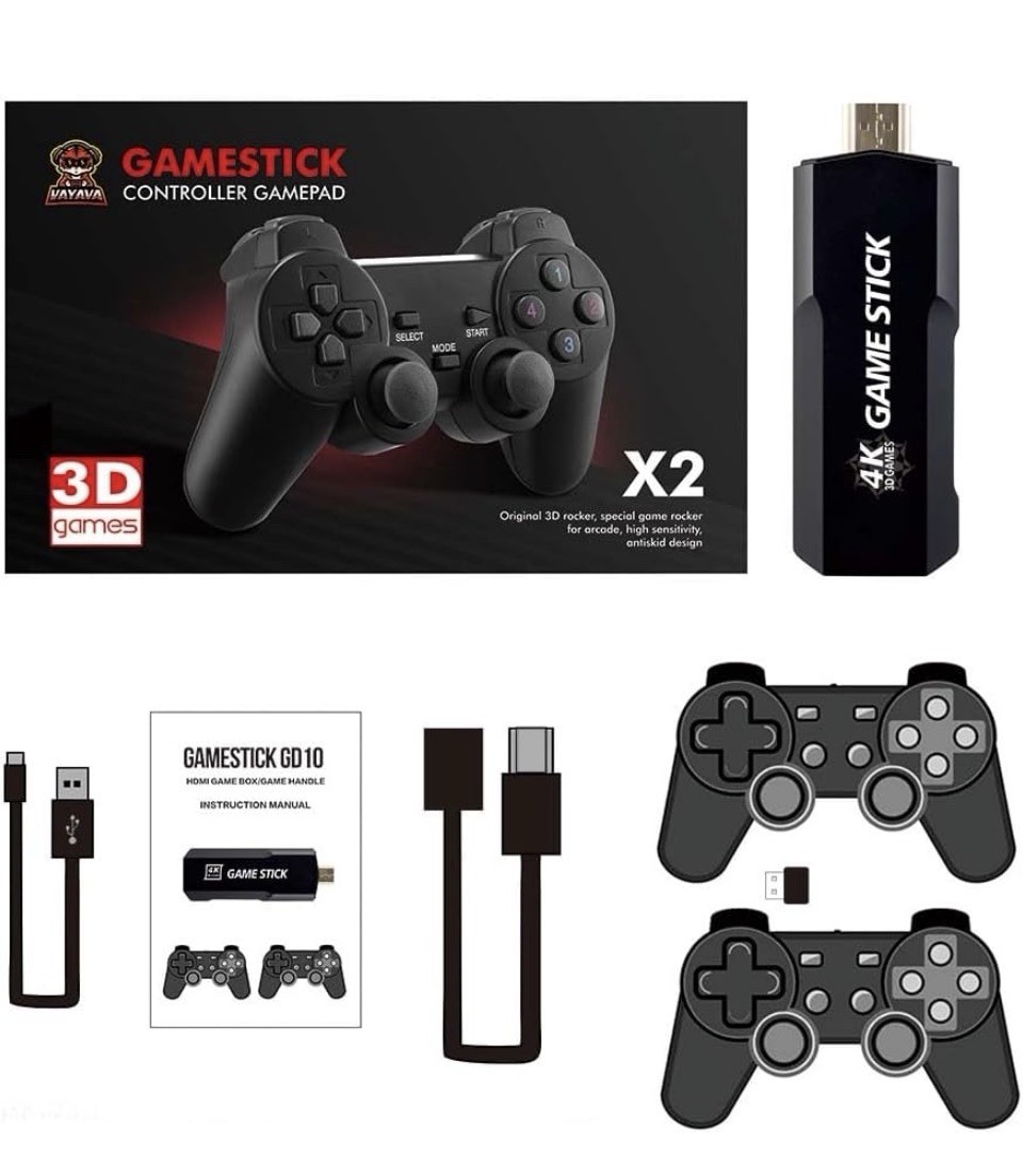 Retro Game Stick x2 Console 4k HD GD10 + Built-in 50 Emulators