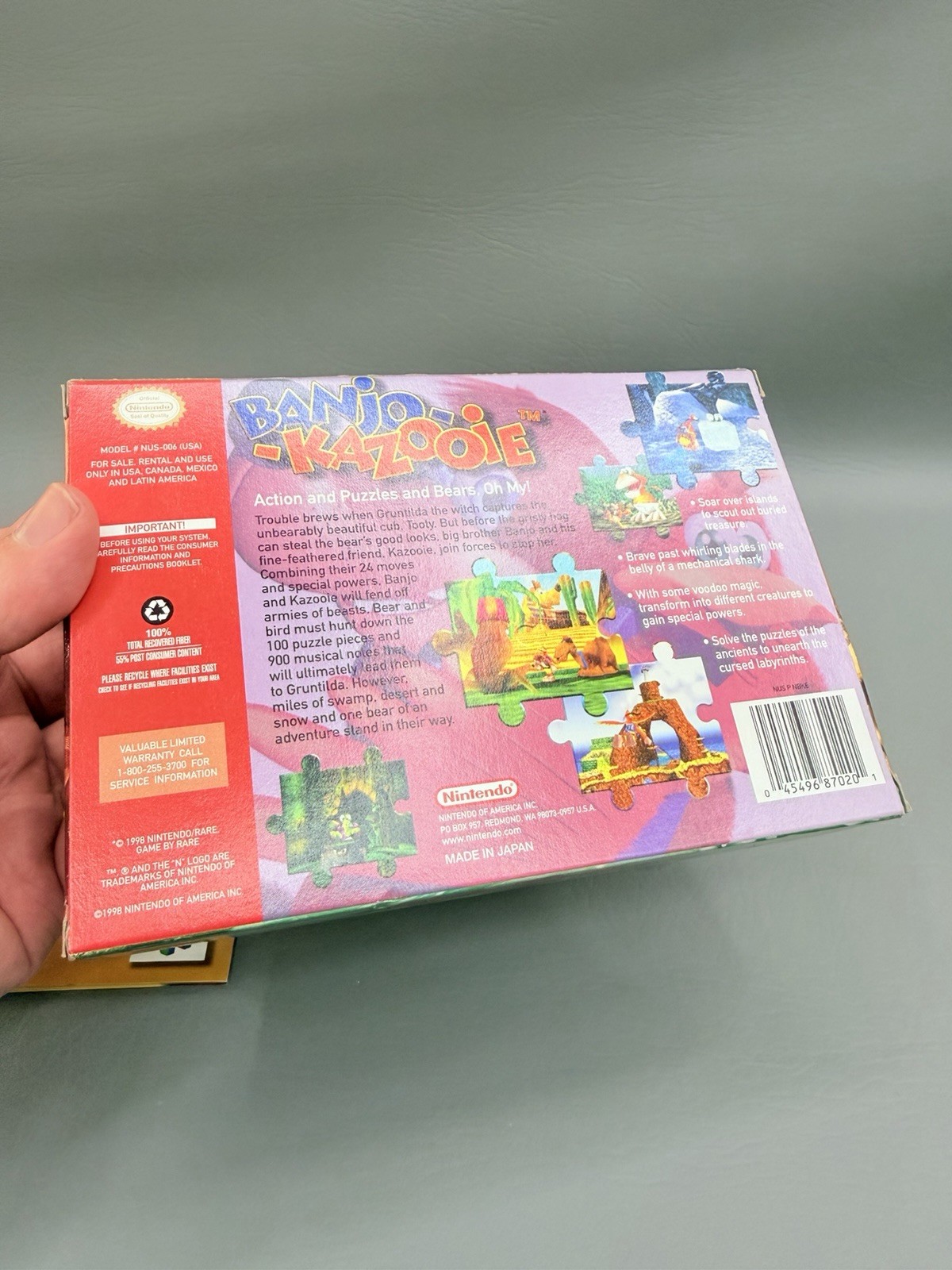Banjo-Kazooie (Nintendo 64, 1998) N64 CIB Complete – Immaculate Condition