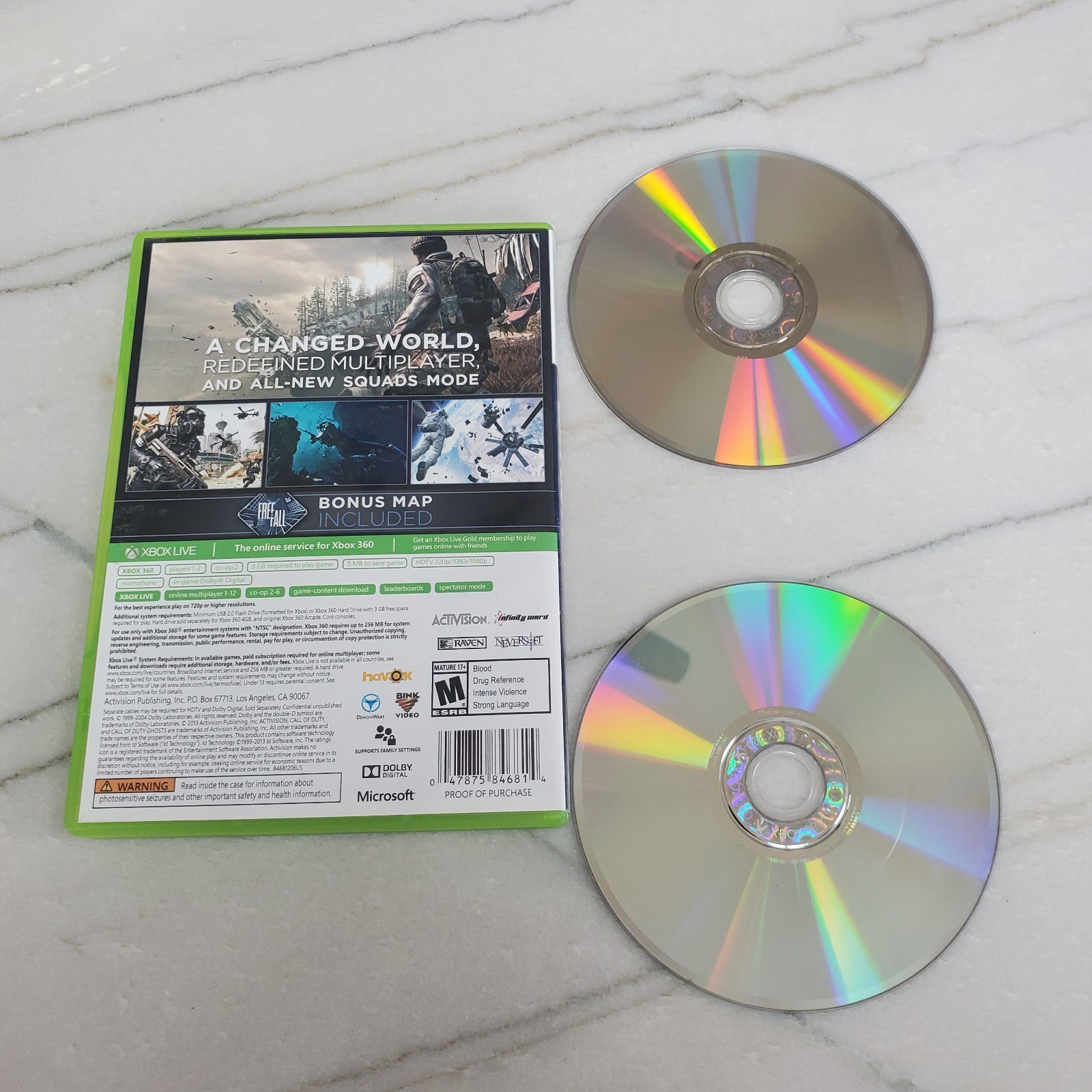 XBOX 360 Call of Duty: Ghosts. Free FAST SHIPPING