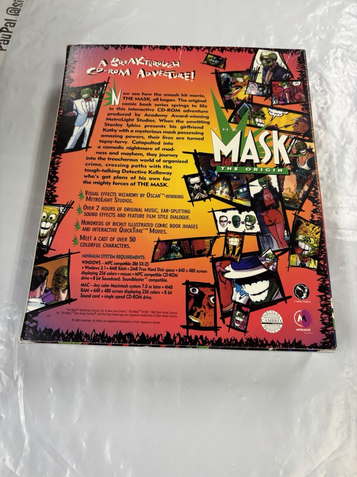 Mask (Windows/Mac, 1994) Dark Horse Comics Video Game CPU The Origin Rare HTF