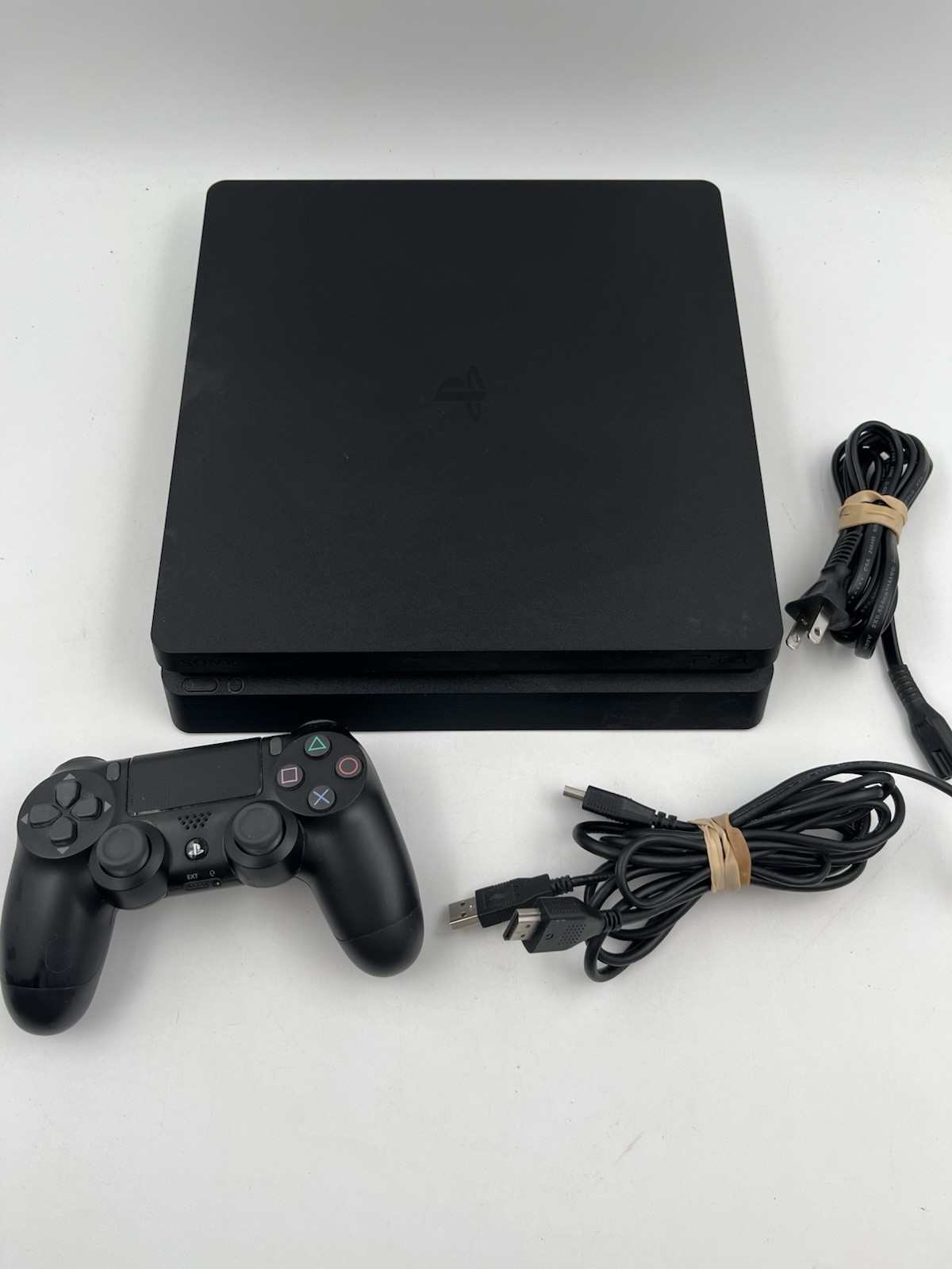 Sony PS4 PlayStation 4 Slim 1TB Console Bundle W/OEM Controller & Cords Nice!
