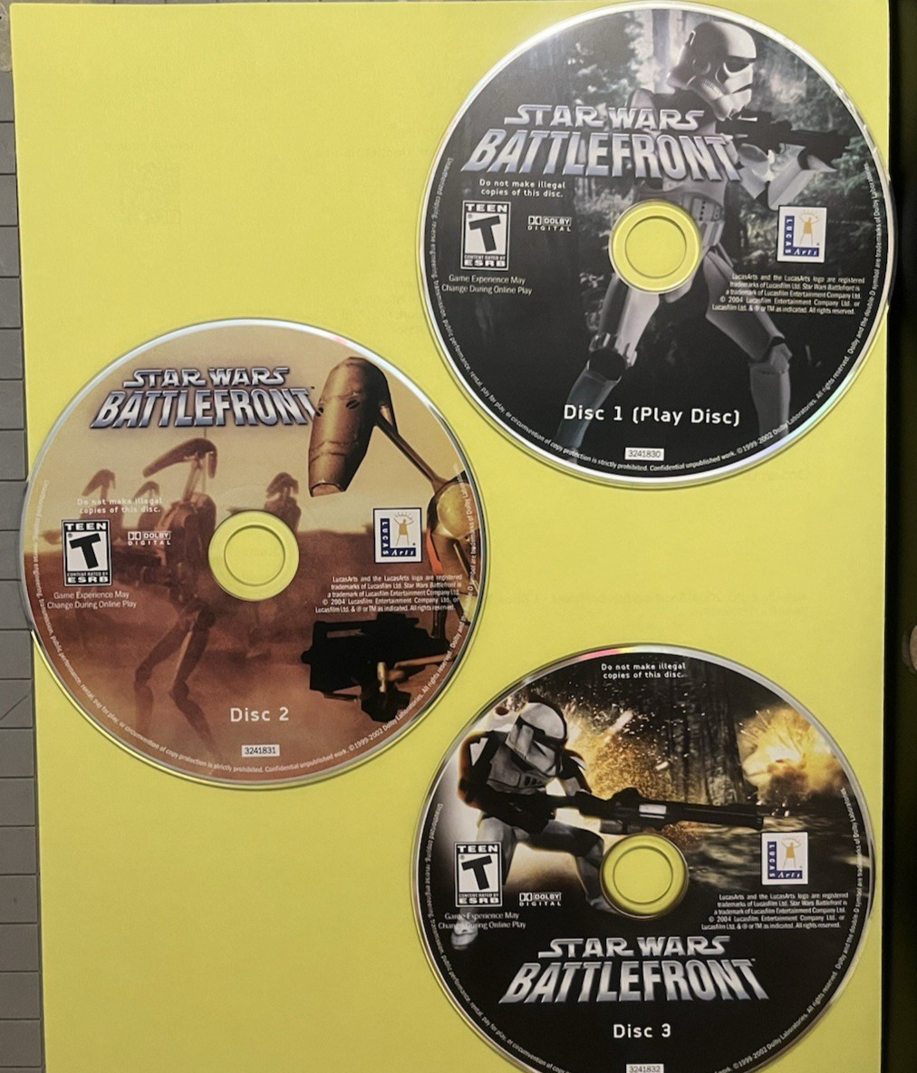 Star Wars Battlefront (PC, 2004) Clamshell Case • 3‑Disc Set + Manual LucasArts